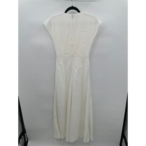 St John White Maxi Sleeveless Dress Cutout Slit Wedding Acetate Viscose Size 0 - Picture 2 of 16